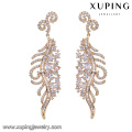 94172 indian Style leaf shape Colorful fancy design gold plated diamond Earring Jewelry